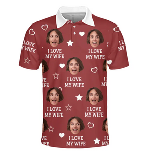 Photo personnalisée en plus du chocolat, tu es mon préféré - Polo personnalisé pour couple avec imprimé intégral - Fête des pères, cadeau pour mari et femme, anniversaire