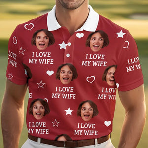 Photo personnalisée en plus du chocolat, tu es mon préféré - Polo personnalisé pour couple avec imprimé intégral - Fête des pères, cadeau pour mari et femme, anniversaire