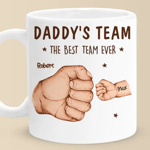 L'équipe de papa, la meilleure équipe de tous les temps - Mug personnalisé pour la famille - Fête des pères, cadeau pour papa, grand-père
