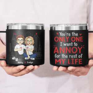 Tu seras toujours mon éternel - Gobelet personnalisé en acier inoxydable de 14 oz avec poignée - Cadeau pour mari et femme, anniversaire