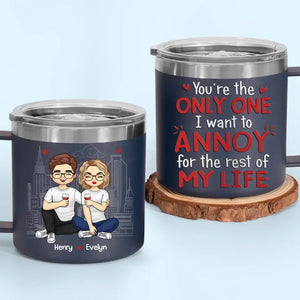 Tu seras toujours mon éternel - Gobelet personnalisé en acier inoxydable de 14 oz avec poignée - Cadeau pour mari et femme, anniversaire