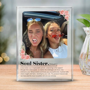 Photo personnalisée « Par hasard, nous nous sommes rencontrés, par choix, nous sommes devenus amis » - Plaque rectangulaire en acrylique personnalisée pour meilleure amie - Cadeau pour meilleures amies, meilleures amies, sœurs