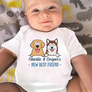 Nouveau meilleur ami - Body bébé personnalisé chien et chat - Cadeau de naissance, cadeau pour propriétaires d'animaux et amoureux des animaux