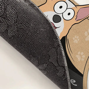 Je suis le maître de la maison - Tapis décoratif personnalisé en forme de chien - Cadeau de pendaison de crémaillère pour les propriétaires et les amoureux des animaux
