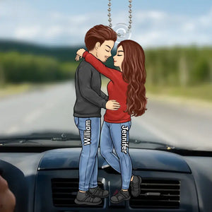 Chaque jour avec toi est le plus beau jour de ma vie - Ornement de voiture personnalisé pour couple - Forme personnalisée en acrylique - Cadeau pour mari et femme, anniversaire