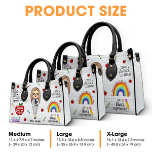 Merci de m'avoir aidé à briller - Sac à main en cuir personnalisé pour enseignant - Cadeau pour enseignant