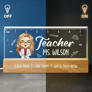 Alimenter le moteur du futur - Veilleuse LED 3D en acrylique personnalisée avec lettres pour enseignant - Cadeau pour enseignant