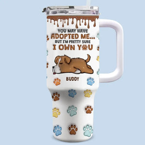 Les chiens vous combleront sans effort – Gobelet personnalisé en acier inoxydable avec poignée, effet gonflé 3D, 40 oz – Cadeau pour propriétaires et amoureux des animaux