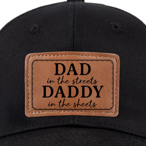 Papa dans la rue - Chapeau familial en cuir - Cadeau pour papa