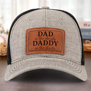 Papa dans la rue - Chapeau familial en cuir - Cadeau pour papa