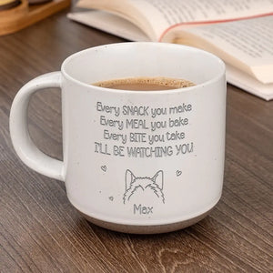 Je te surveillerai - Tasse en céramique personnalisée pour chien - Cadeau pour les propriétaires d'animaux et les amoureux des animaux