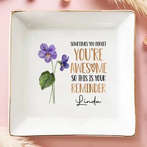 Parfois, on oublie qu'on est génial - Plat à bijoux personnalisé Bestie - Cadeau pour les meilleures amies, BFF, sœurs, maman, fille