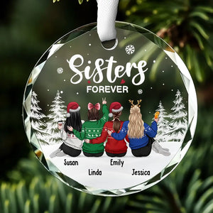 La vie est meilleure avec de vrais amis - Décoration en verre personnalisée pour meilleure amie - Cadeau de Noël pour meilleures amies, meilleures amies et sœurs