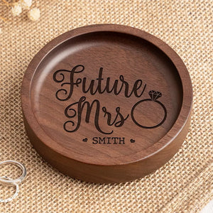 Future Mrs - Plat à bijoux en bois personnalisé pour couple - Cadeau pour mari et femme, anniversaire