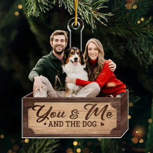 Custom Photo We Wish You A Waggy Christmas - Couple Personalized Custom Ornament - Acrylic Custom Shaped - Christmas Gift For Husband Wife, Anniversary, Pet Owners, Pet Lovers