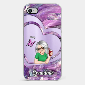 Il n'y a pas d'endroit comme la maison, sauf chez grand-mère - Coque de téléphone transparente personnalisée pour la famille - Cadeau pour grand-mère