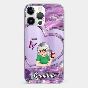 Il n'y a pas d'endroit comme la maison, sauf chez grand-mère - Coque de téléphone transparente personnalisée pour la famille - Cadeau pour grand-mère