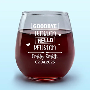 A Meaningful Keepsake To Celebrate Their New Journey - Personalized Custom Wine Glass - Appreciation, Retirement Gift For Coworkers, Work Friends, Colleagues