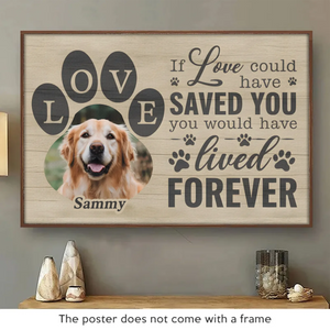 Photo personnalisée Un morceau de mon cœur est avec toi pour toujours - Affiche horizontale personnalisée commémorative - Cadeau de condoléances pour les propriétaires d'animaux de compagnie et les amoureux des animaux
