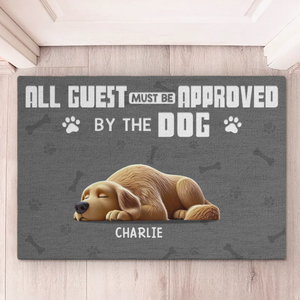 Remuer la queue est plus éloquent que les mots ! Tapis décoratif personnalisé pour chien ! Cadeau de pendaison de crémaillère pour propriétaires et amoureux des animaux.