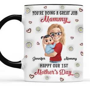 Maman, tu rends la vie si douce - Mug personnalisé avec effet gonflé en 3D - Cadeau pour la fête des mères, baby shower, première maman