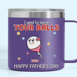 Né de légendes, élevé par une seule personne - Gobelet personnalisé en acier inoxydable de 14 oz avec poignée - Fête des pères, cadeau pour papa