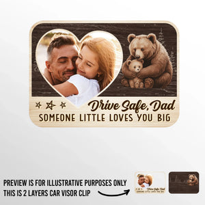 Photo personnalisée « Quelqu'un vous aime beaucoup » - Clip de pare-soleil de voiture personnalisé pour la famille - Cadeau pour la fête des pères, papa, grand-père