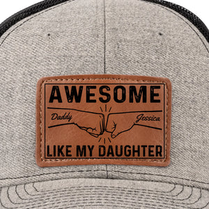 Petites mains, grand amour - Chapeau personnalisé en cuir avec patch - Fête des pères, cadeau pour papa, fille