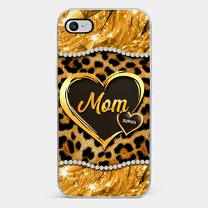 Coque de téléphone transparente personnalisée avec effet gonflé en 3D – Cadeau personnalisé pour la fête des mères, pour maman et grand-mère – Brille comme un diamant