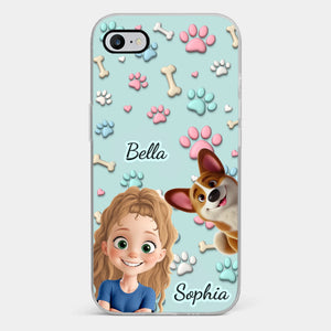Coque de téléphone transparente personnalisée avec effet gonflable en 3D - Cadeaux d'anniversaire personnalisés pour les amoureux des chiens, papas et mamans - Des moments parfaits ensemble