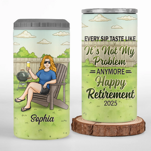 Custom 4 In 1 Can Cooler Tumbler - Personalized Retirement Gifts For Women, Men - Vacation Is My New Job