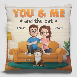 Coussin personnalisé - Cadeaux d'anniversaire de mariage personnalisés pour mari et femme, maman et papa chats - Nuits douillettes avec Purrfect Company