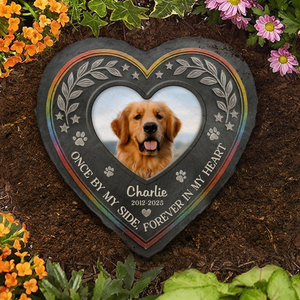 Pierre commémorative personnalisée en forme de cœur avec photo – Cadeaux commémoratifs personnalisés pour animaux de compagnie, chiens et chats – Un cœur plein de souvenirs