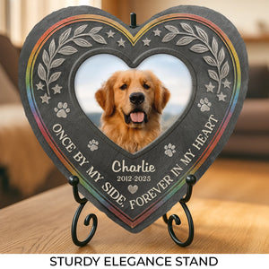 Pierre commémorative personnalisée en forme de cœur avec photo – Cadeaux commémoratifs personnalisés pour animaux de compagnie, chiens et chats – Un cœur plein de souvenirs