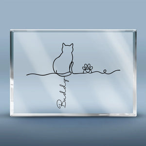 Plaque acrylique rectangulaire personnalisée – Souvenirs de condoléances personnalisés pour animaux de compagnie – Amis félins éternels