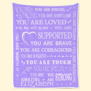 Couverture personnalisée - Cadeaux d'anniversaire personnalisés pour femmes - Vous êtes aimée et soutenue