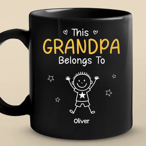 Mug noir personnalisé - Cadeaux d'anniversaire personnalisés pour papa et grand-père - Les petits-enfants rendent la vie plus belle