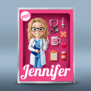 Plaque rectangulaire en acrylique personnalisée – Cadeaux d'anniversaire personnalisés pour infirmière – La meilleure infirmière de tous les temps