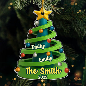 Custom Acrylic Ornament - Personalized Christmas Birthday Gifts For Mom, Dad, Kids - Our Family Tree