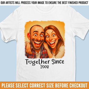 T-shirt unisexe personnalisé avec photo humoristique, sweat à capuche premium – Cadeaux d'anniversaire de mariage personnalisés pour mari et femme, lui et elle – Pas de contrepartie, juste de l'amour