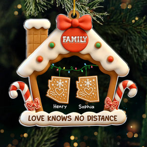 Custom Long Distance Acrylic Ornament - Personalized Christmas Birthday Gifts For Mom, Dad, Kids - Always Together, No Matter Where