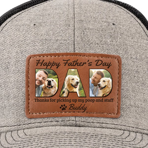 Custom Photo Thanks For Loving Me At My Messiest - Dog & Cat Personalized Custom Leather Patch Hat - Father's Day, Gift For Pet Owners, Pet Lovers