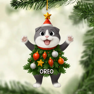 Custom Acrylic Ornament - Personalized Christmas Birthday Gifts For Cat Lovers, Cat Mom And Dad - Paws Make Holidays Warmer