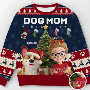 Custom Unisex Ugly Sweatshirt - Personalized Christmas Birthday Gifts For Dog Lovers, Dog Dad And Mom - Festive Fur And Christmas Cheer