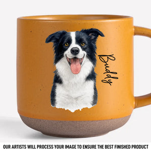 Custom Photo Printed Pottery Mug - Personalized Birthday Gifts For Dog Cat Lovers, Dog Dad And Mom, Cat Owners - Pets Are Family