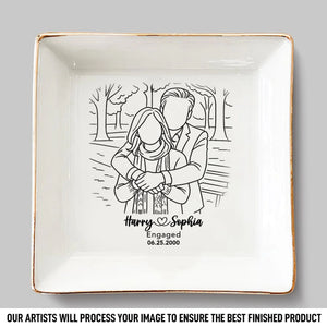 Custom Photo Jewelry Dish - Personalized Anniversary Wedding Gifts For Husband And Wife, Him And Her - Forever Choosing You