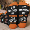 Custom Crew Socks - Personalized Birthday Cycling Gifts For Cyclists, Riders, Biking Lovers - Happiness Is A Bike Ride