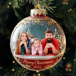 Custom Photo Acrylic Ornament - Personalized Christmas Birthday Gifts For Mom, Dad, Brother, Sister, Kids - Forever Our Favorite Season