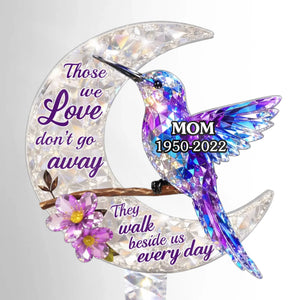 Custom Stain Glass Style Acrylic Garden Stake - Personalized Memorial Sympathy Gifts For Loss Of Mom, Dad - Loved And Missed Always