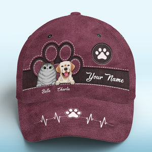 Casquette rose « Keep Calm And Love Dogs » personnalisée pour chien et chat, imprimé intégral, cadeau idéal pour les propriétaires et les amoureux des animaux.